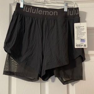 Lululemon Logo Waistband HR Train Short Size 8. Gray
